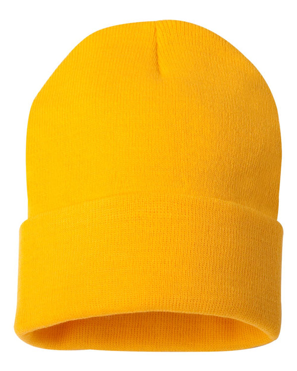 Embroidered 12" Solid Cuffed Beanie