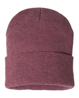 Embroidered 12" Solid Cuffed Beanie
