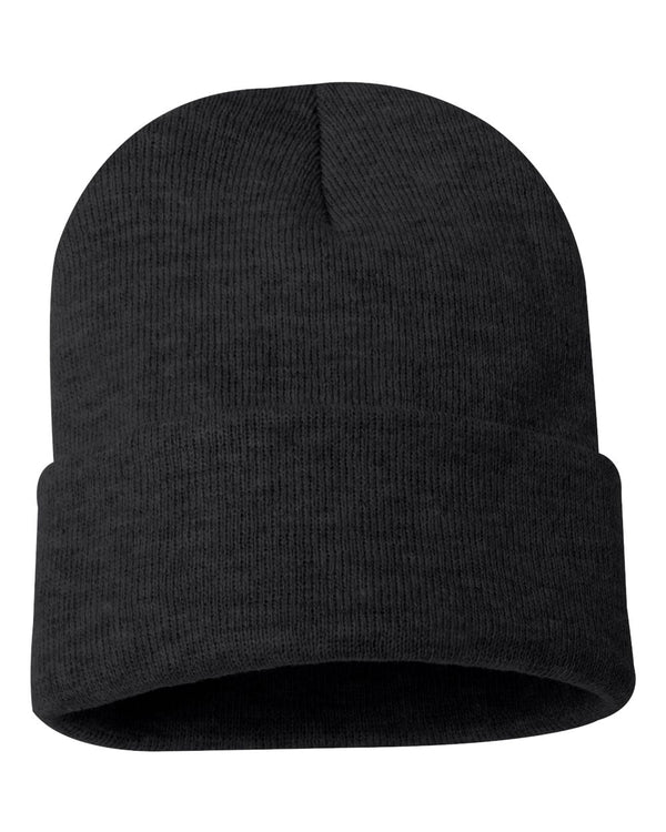 Embroidered 12" Solid Cuffed Beanie