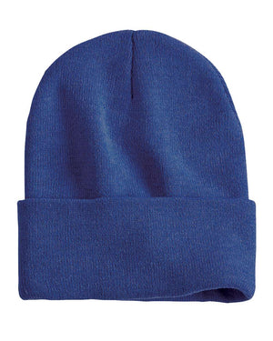 Embroidered 12" Solid Cuffed Beanie
