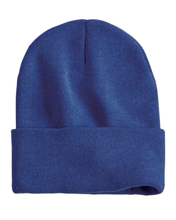 Embroidered 12" Solid Cuffed Beanie