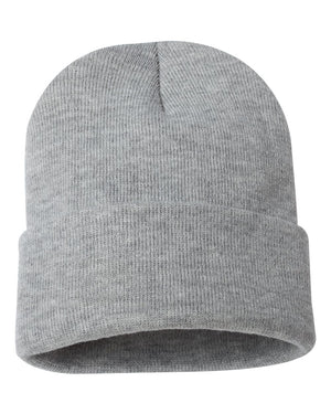 Embroidered 12" Solid Cuffed Beanie