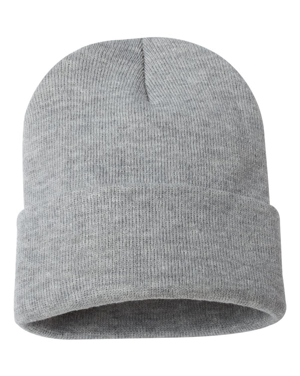 Embroidered 12" Solid Cuffed Beanie
