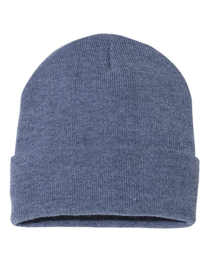 Embroidered 12" Solid Cuffed Beanie