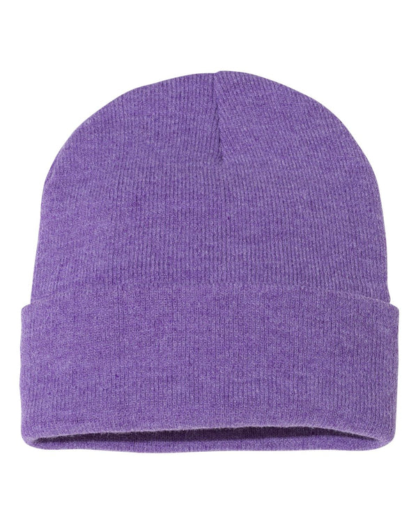 Embroidered 12" Solid Cuffed Beanie