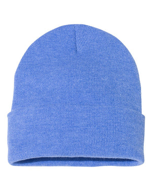 Embroidered 12" Solid Cuffed Beanie
