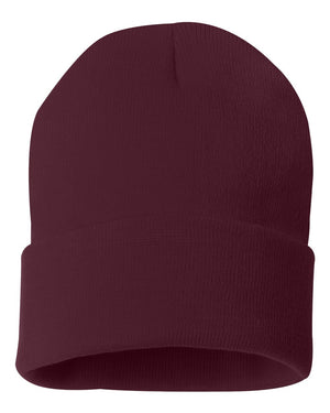 Embroidered 12" Solid Cuffed Beanie