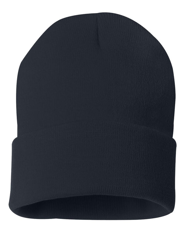 Embroidered 12" Solid Cuffed Beanie