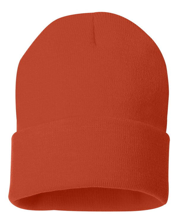 Embroidered 12" Solid Cuffed Beanie