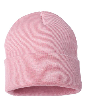 Embroidered 12" Solid Cuffed Beanie