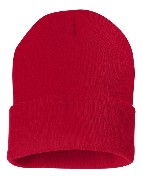 Embroidered 12" Solid Cuffed Beanie