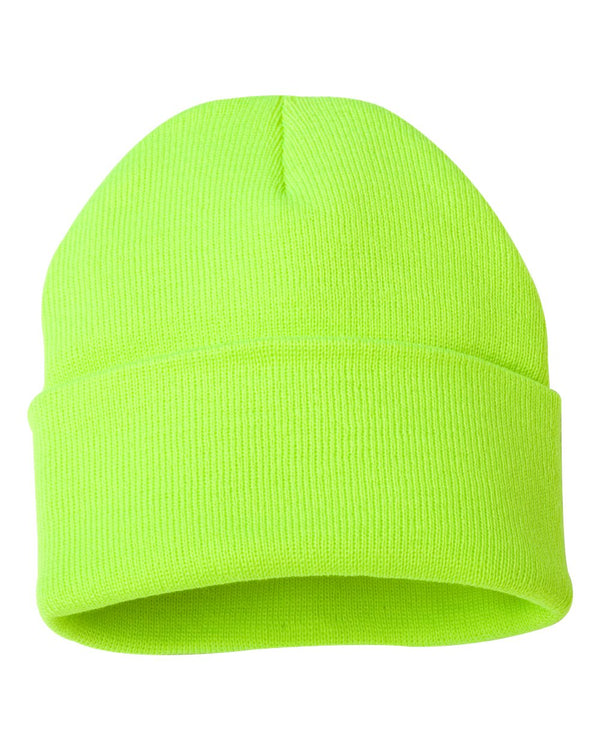 Embroidered 12" Solid Cuffed Beanie