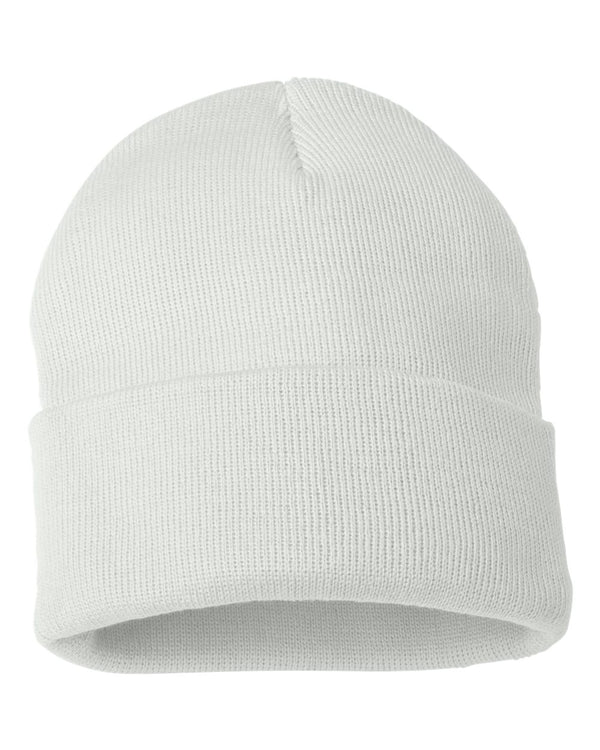 Embroidered 12" Solid Cuffed Beanie