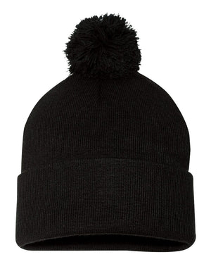 Embroidered 12" Solid Cuffed Pom Pom Toque — Sportsman SP15