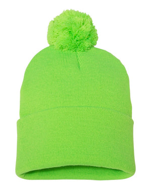 Embroidered 12" Solid Cuffed Pom Pom Toque — Sportsman SP15