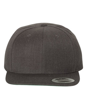 YP Classics 6089M Premium Flat Bill Snapback Cap — Dark Heather — full-size front product photo