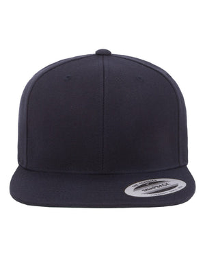 YP Classics 6089M Premium Flat Bill Snapback Cap — Dark Navy — full-size front product photo