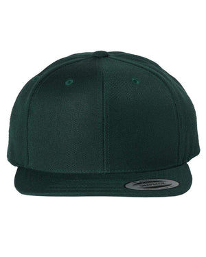 YP Classics 6089M Premium Flat Bill Snapback Cap — Spruce — full-size front product photo