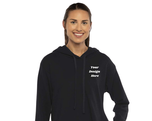 Next Level - Women's Laguna Sueded Raw Edge Crop Hoodie - 9384