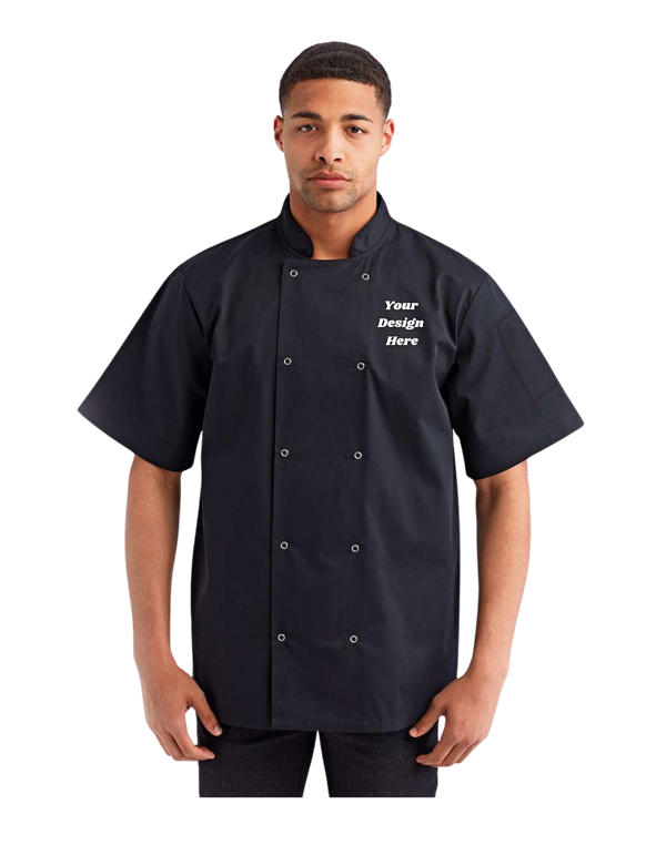 Artisan Collection - Ten Studded Front Chef Short Sleeve Coat - RP664