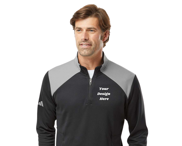 Adidas - Pull quart de zip mixte texturé - A532