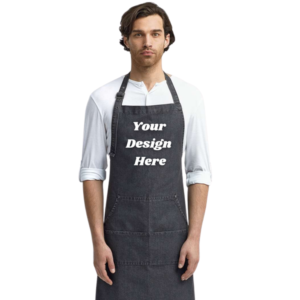 Artisan Collection - Four-Pocket Jeans Stitch Denim Bib Apron - RP126
