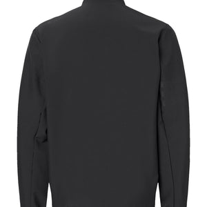 Adidas A267 men's wind resistant full-zip jacket in Black/ Black — garment back view
