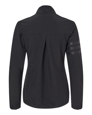 Adidas A268 women's wind resistant full-zip jacket in Black/ Black — garment back view