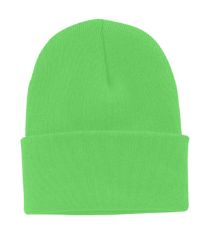 ATC C100 Everyday Knit Cuff Toque front view - Neon Lime