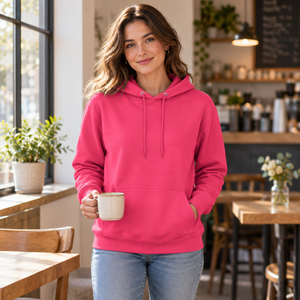 ATC ATCF2500 Sangria unisex hoodie — cafe visit lifestyle photo