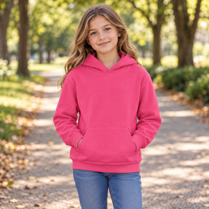 ATC ATCY2500 Sangria youth fleece — park outing lifestyle photo