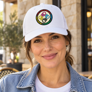 A Tiny Town Foundation Richardson 112 Trucker Cap — White — lifestyle mockup