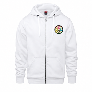 A Tiny Town Foundation Surfer Full-Zip Hoodie — White