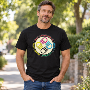 A Tiny Town Foundation Parkour T-Shirt — Black — lifestyle mockup