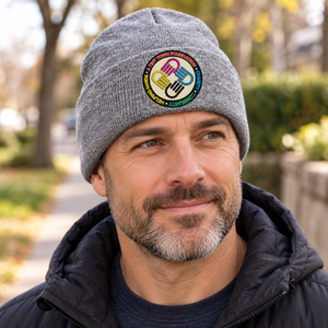 A Tiny Town Foundation Sportsman Cuffed Toque — Heather Grey — lifestyle mockup