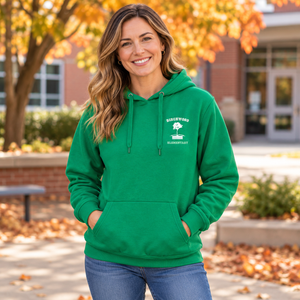 Birchwood Elementary - Embroidered Adult Unisex Pullover Hoodie lifestyle mockup