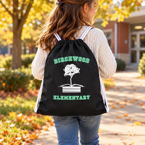 Birchwood Elementary - Drawstring Carry Bag lifestyle mockup