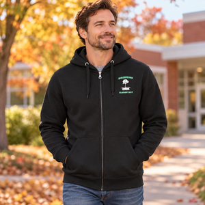 Birchwood Elementary - Embroidered Unisex Zip Up Hoodie lifestyle mockup