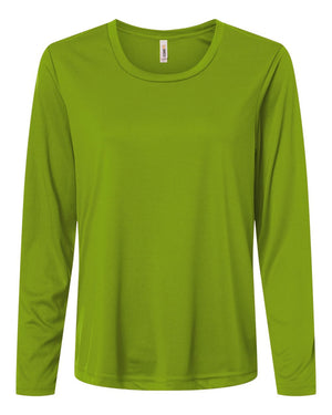 CORE365 CE10LW Women's Capital Performance Long Sleeve T-Shirt, front view - Acid Green