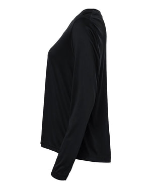 CORE365 CE10LW Women's Capital Performance Long Sleeve T-Shirt, side view - Black