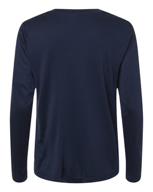CORE365 CE10LW Women's Capital Performance Long Sleeve T-Shirt, back view - Classic Navy