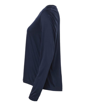 CORE365 CE10LW Women's Capital Performance Long Sleeve T-Shirt, side view - Classic Navy