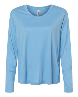 CORE365 CE10LW Women's Capital Performance Long Sleeve T-Shirt, front view - Columbia Blue