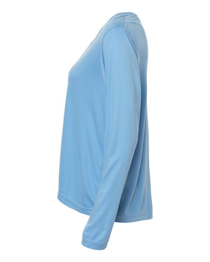 CORE365 CE10LW Women's Capital Performance Long Sleeve T-Shirt, side view - Columbia Blue