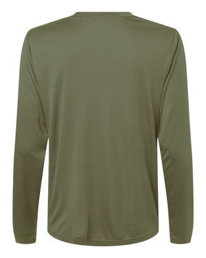 CORE365 CE10LW Women's Capital Performance Long Sleeve T-Shirt, back view - Military Green