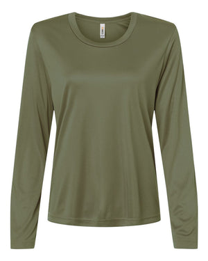 CORE365 CE10LW Women's Capital Performance Long Sleeve T-Shirt, front view - Military Green