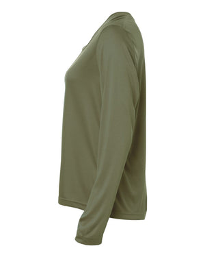 CORE365 CE10LW Women's Capital Performance Long Sleeve T-Shirt, side view - Military Green