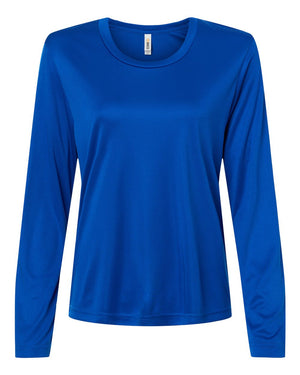 CORE365 CE10LW Women's Capital Performance Long Sleeve T-Shirt, front view - True Royal