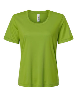 CORE365 CE10W Women's Capital Performance T-Shirt, front view - Acid Green