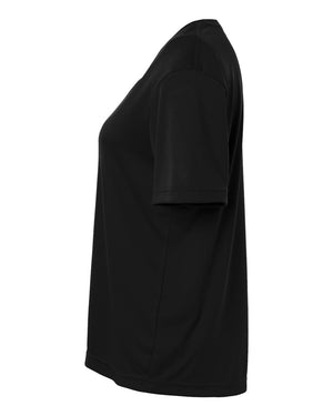 CORE365 CE10W Women's Capital Performance T-Shirt, side view - Black